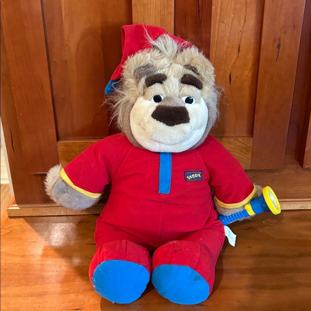 Vintage TYCO Bubba Bear Talking Plush Toy w Flashlight 1997